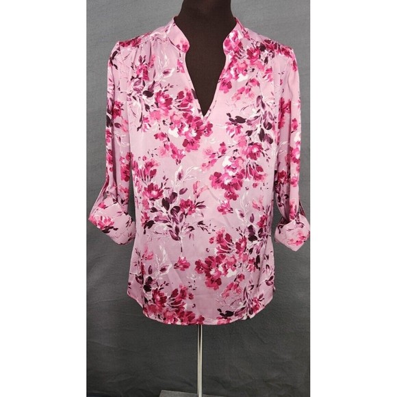 Kut From The Kloth Womens Sz S Floral Blouse Top Tunic‎ Polyester Pink NWOT - Picture 1 of 11